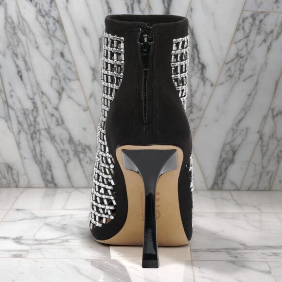 Inc Womens Black Embellished Senalda Pointed Toe Stiletto Dress Booties Size 8 M - Picture 3 of 5